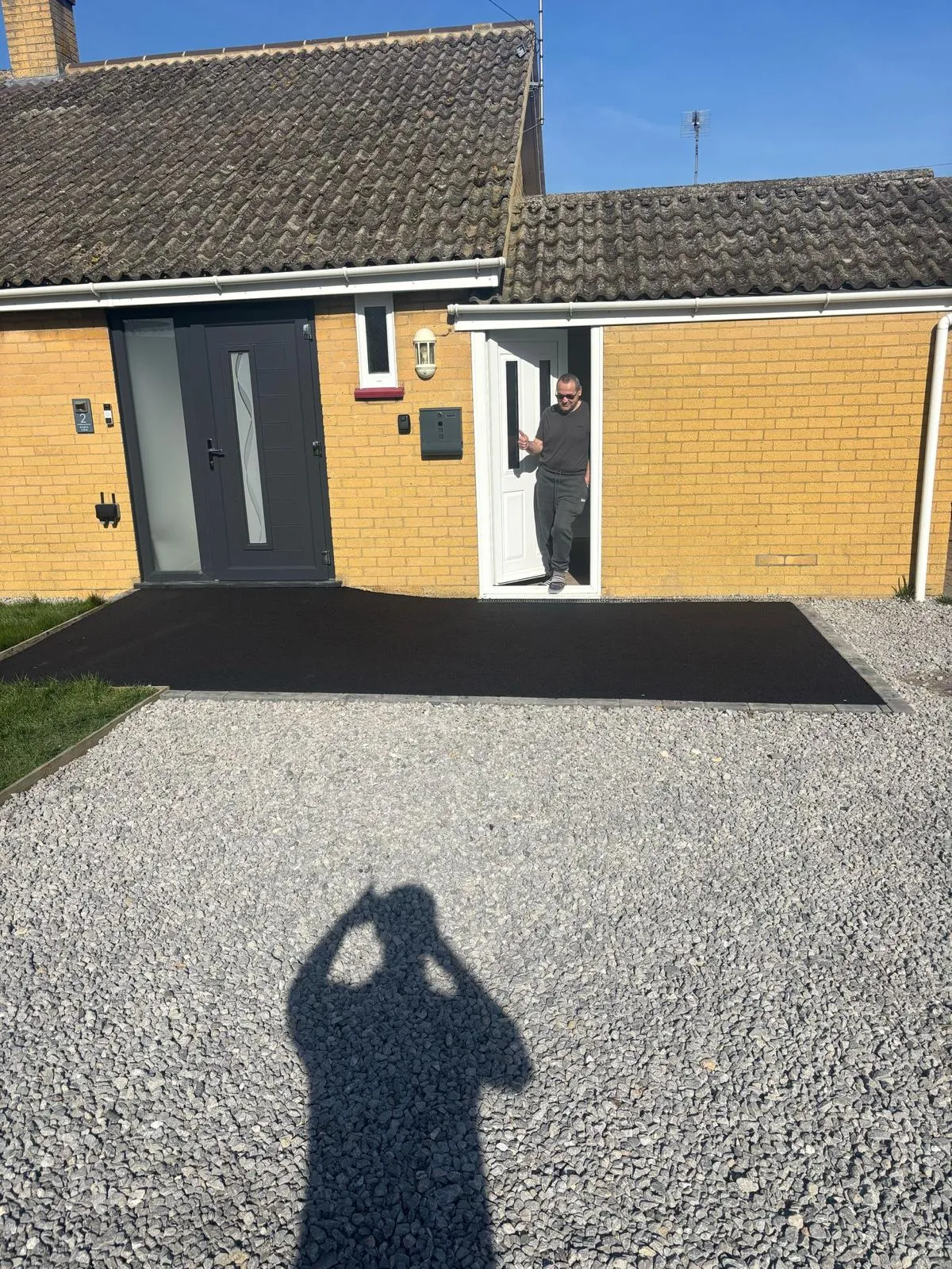 Gravel driveway with edging