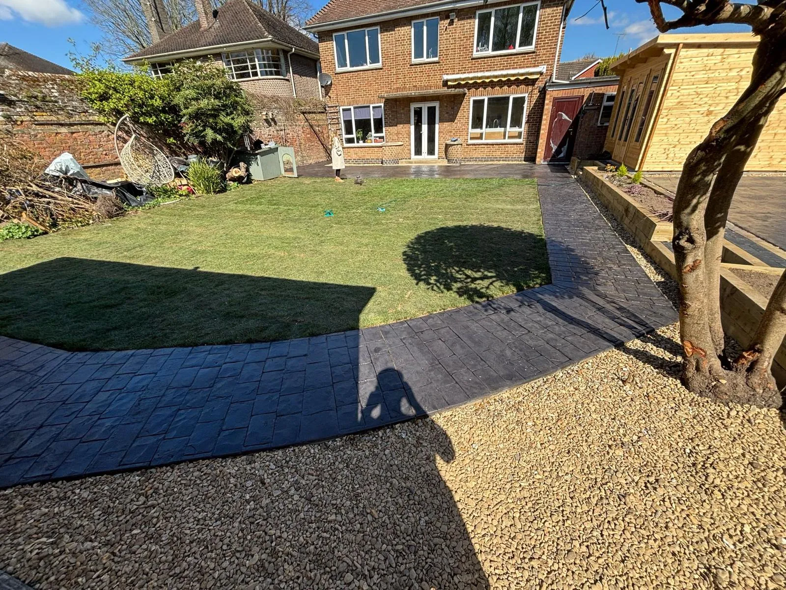 Pattern-imprinted concrete driveway in Dereham by Urban Planet Construction