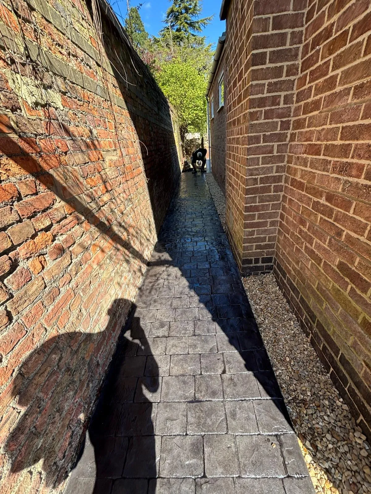 Pattern-imprinted concrete driveway in Chatteris by Urban Planet Construction